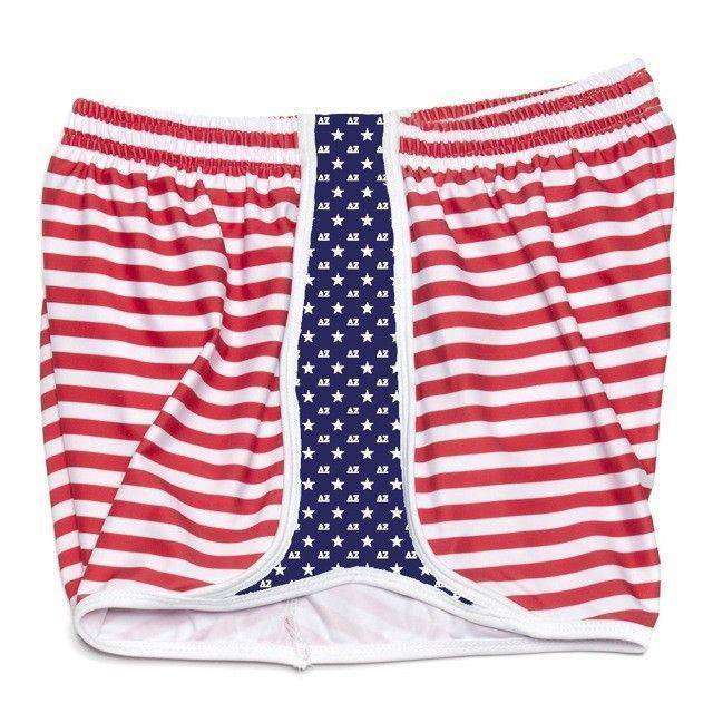 Delta Zeta Shorts in Red, White and Blue by Krass & Co. - Country Club Prep