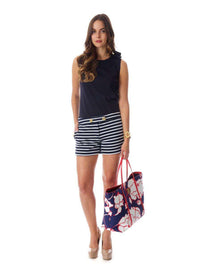 Emily Shorts in Navy and White Stripe by Elizabeth McKay - Country Club Prep