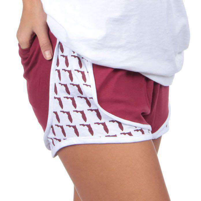 Florida Jersey Shorties in Crimson by Lauren James - Country Club Prep