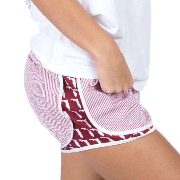 Florida Seersucker Shorties in Crimson by Lauren James - Country Club Prep