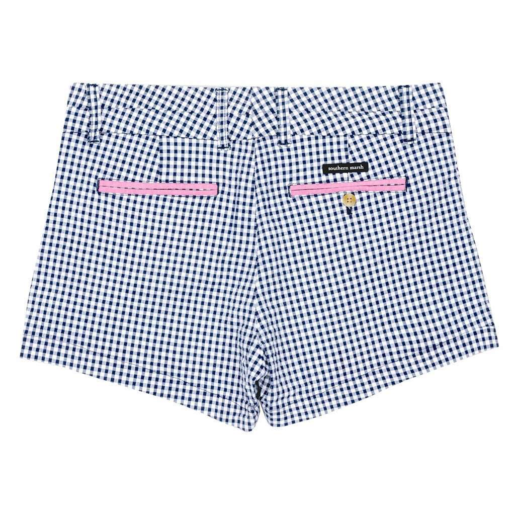 Gingham Brighton Short in Navy by Southern Marsh - Country Club Prep