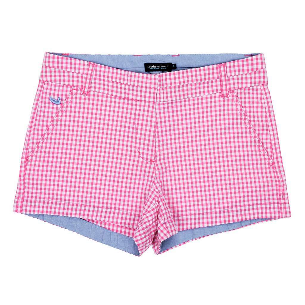 Gingham Brighton Short in Pink by Southern Marsh - Country Club Prep