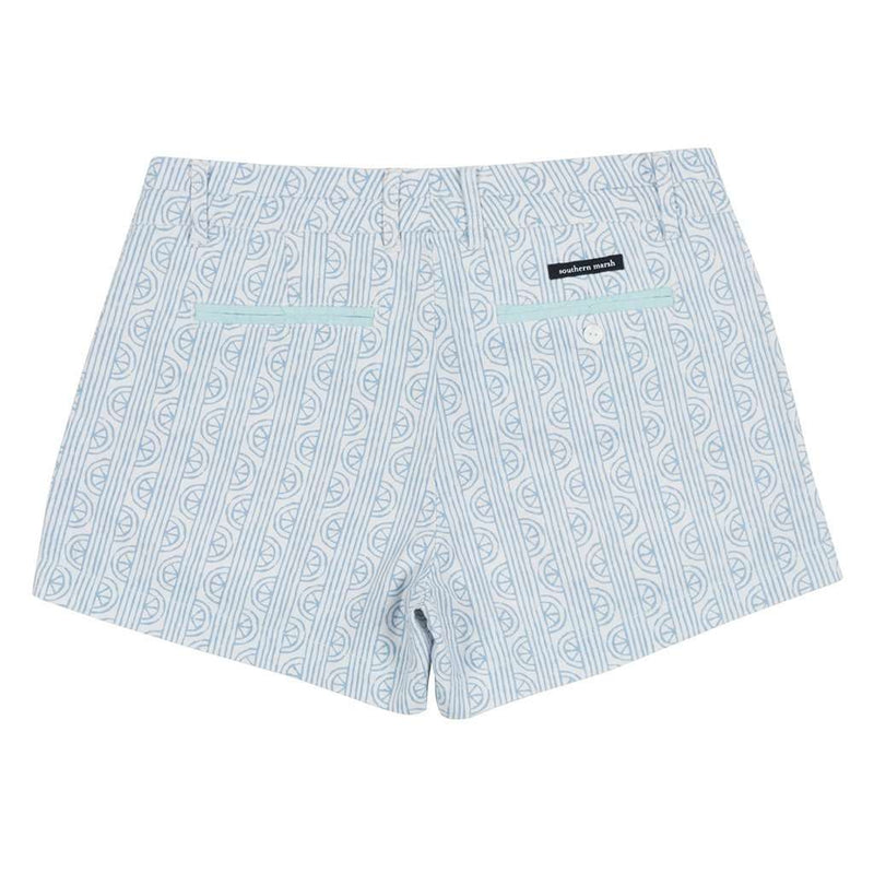 Limes of Latitude Brighton Shorts in White & Lilac by Southern Marsh - Country Club Prep