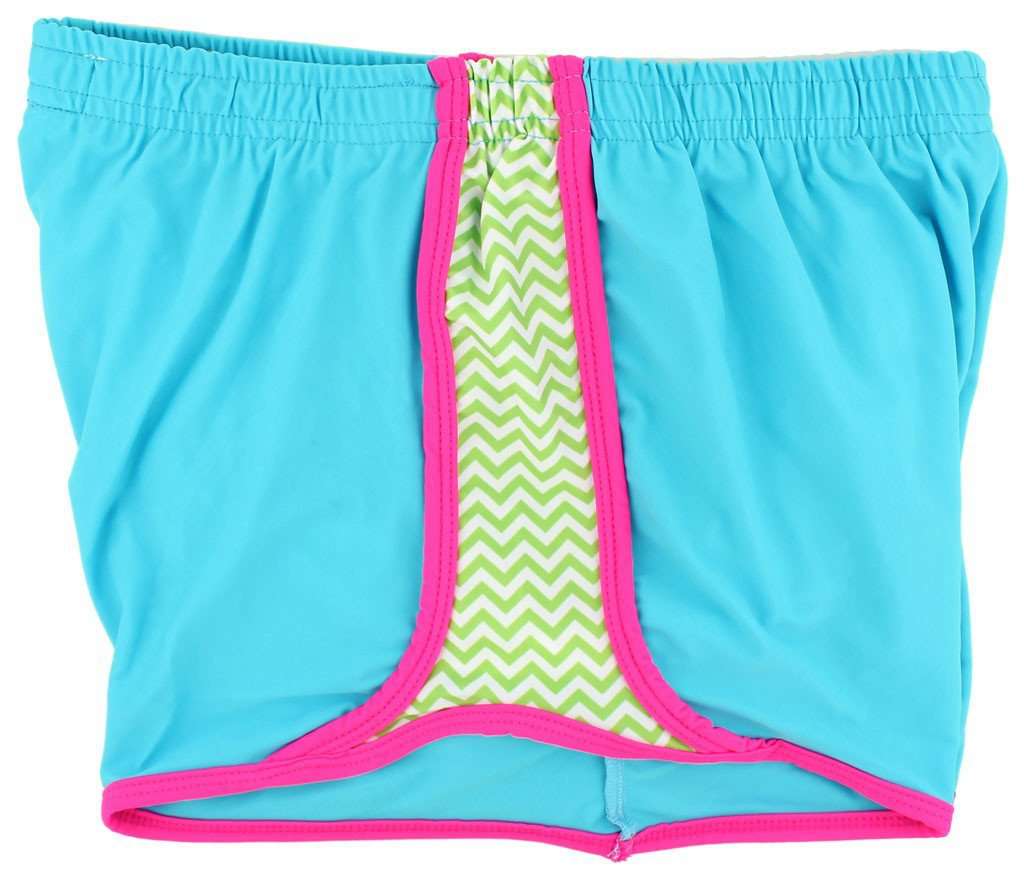 Making Waves Shorts in Neon Blue by Krass & Co. - Country Club Prep