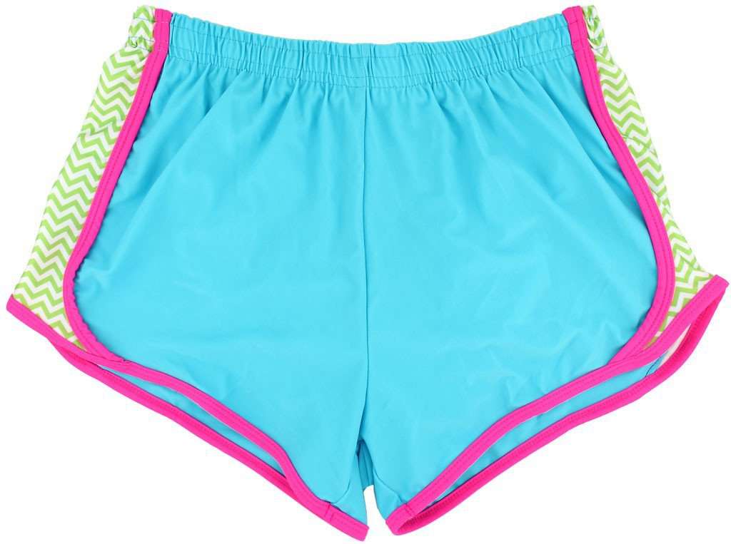 Making Waves Shorts in Neon Blue by Krass & Co. - Country Club Prep