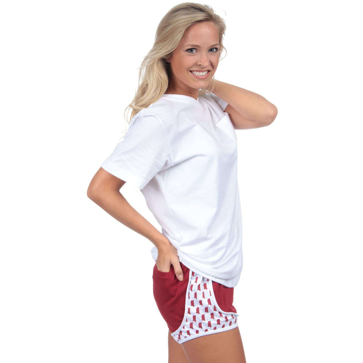 Mississippi Jersey Shorties in Crimson by Lauren James - Country Club Prep