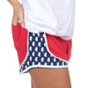 Mississippi Jersey Shorties in Red/Navy by Lauren James - Country Club Prep