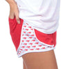 North Carolina Jersey Shorties in Red by Lauren James - Country Club Prep