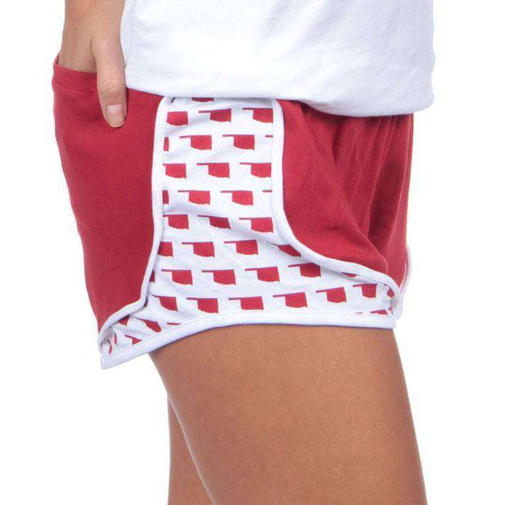 Oklahoma Jersey Shorties in Red by Lauren James - Country Club Prep