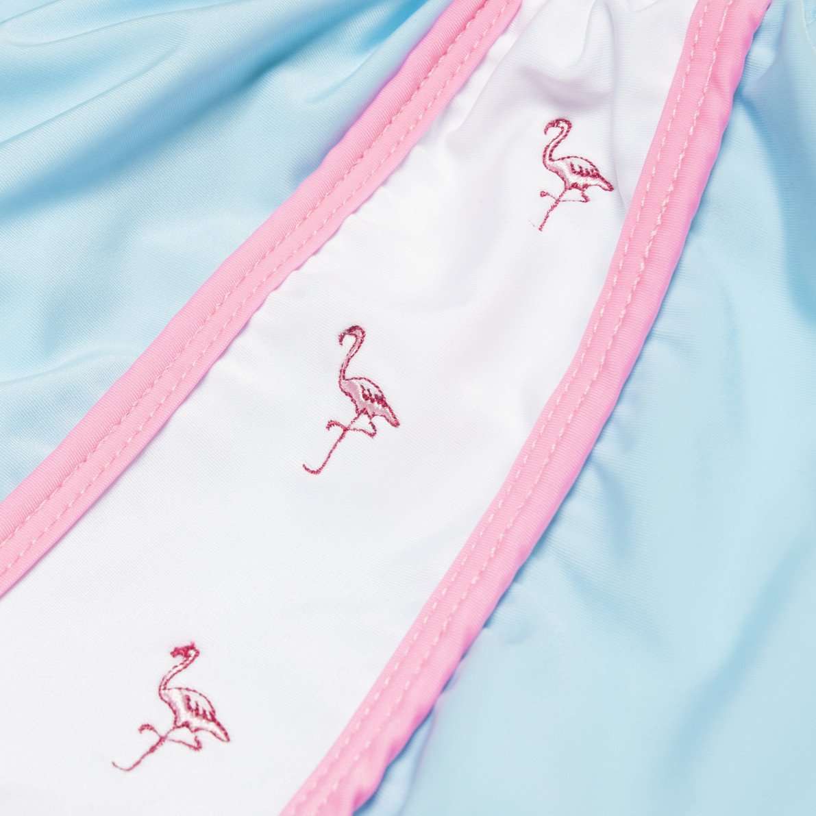 Palm Beach Shorts in Light Blue with Flamingo by Krass & Co. - Country Club Prep