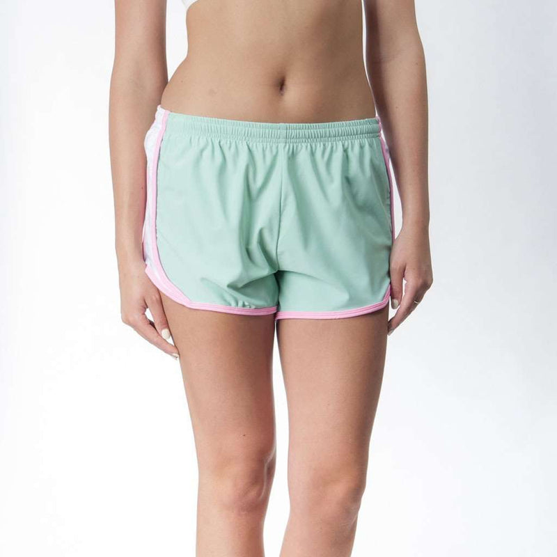 Palm Beach Shorts in Seafoam with Flamingo by Krass & Co. - Country Club Prep