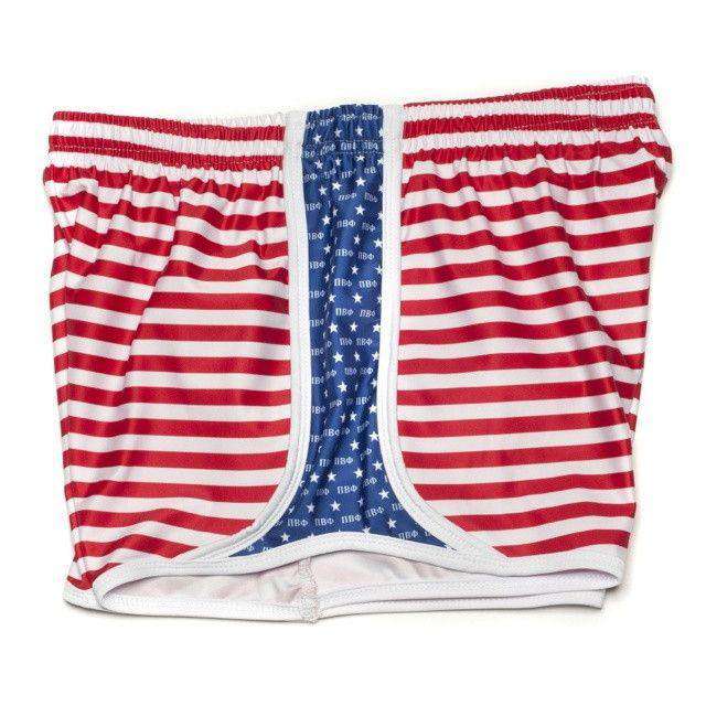 Pi Beta Phi Shorts in Red, White and Blue by Krass & Co. - Country Club Prep