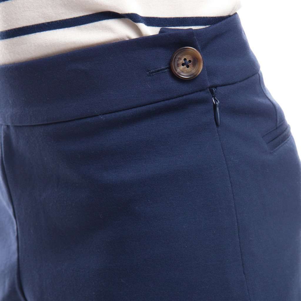 Ponte Shorts in Navy by Sail to Sable - Country Club Prep