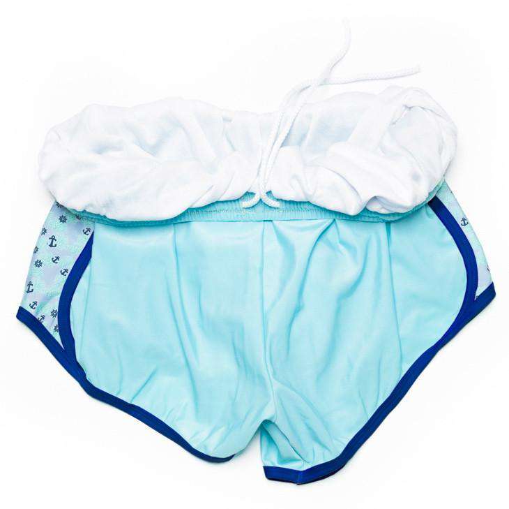 Reef Runner Shorts in Light Blue with Anchors by Krass & Co. - Country Club Prep