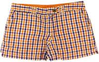 Reversible Women's Shorts in Orange and Purple Madras and Solid by Olde School Brand - Country Club Prep