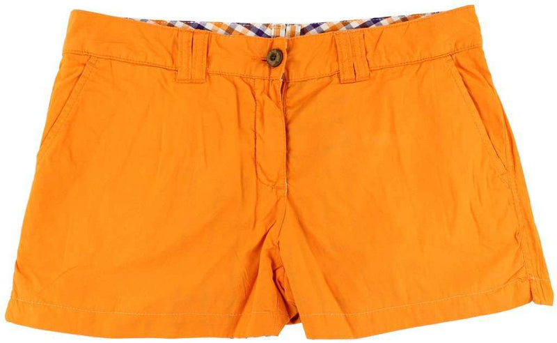 Reversible Women's Shorts in Orange and Purple Madras and Solid by Olde School Brand - Country Club Prep