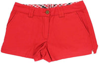 Reversible Women's Shorts in Red and Black Madras and Solid by Olde School Brand - Country Club Prep