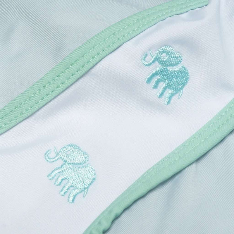 SarahBelle 93x Shorts in Grey with Green Elephants by Krass & Co. - Country Club Prep