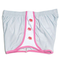 SarahBelle 93x Shorts in Grey with Pink Elephants by Krass & Co. - Country Club Prep