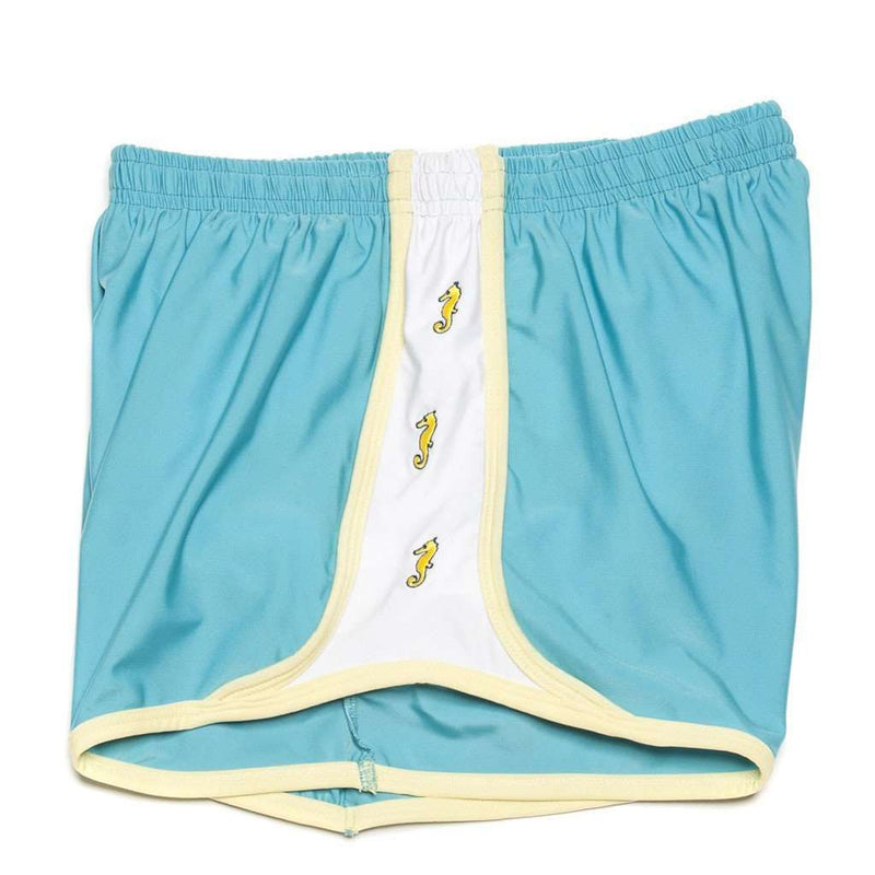 Seahorse Embroidered Shorts in Turquoise by Krass & Co. - Country Club Prep