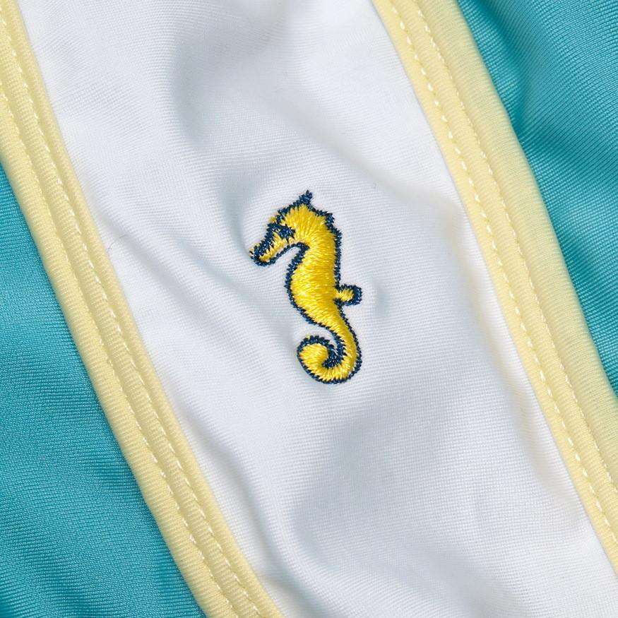 Seahorse Embroidered Shorts in Turquoise by Krass & Co. - Country Club Prep