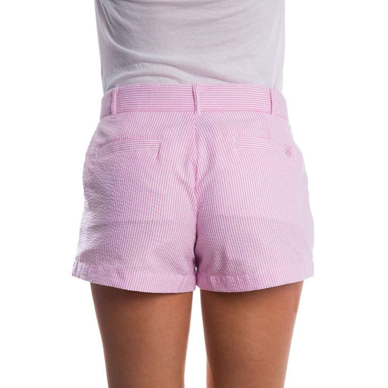 Seersucker Poplin Shorts in Pink by Lauren James - Country Club Prep