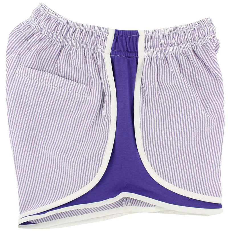 Shorties Shorts in Lavender Seersucker by Lauren James - Country Club Prep