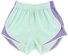 Shorties Shorts in Mint Seersucker with Lavender Panel by Lauren James - Country Club Prep