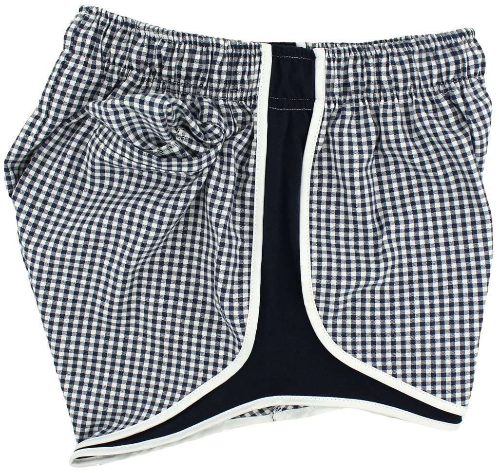 Shorties Shorts in Navy Gingham by Lauren James - Country Club Prep