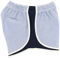 Shorties Shorts in Navy Seersucker by Lauren James - Country Club Prep