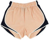 Shorties Shorts in Orange Seersucker with Navy Panel by Lauren James - Country Club Prep