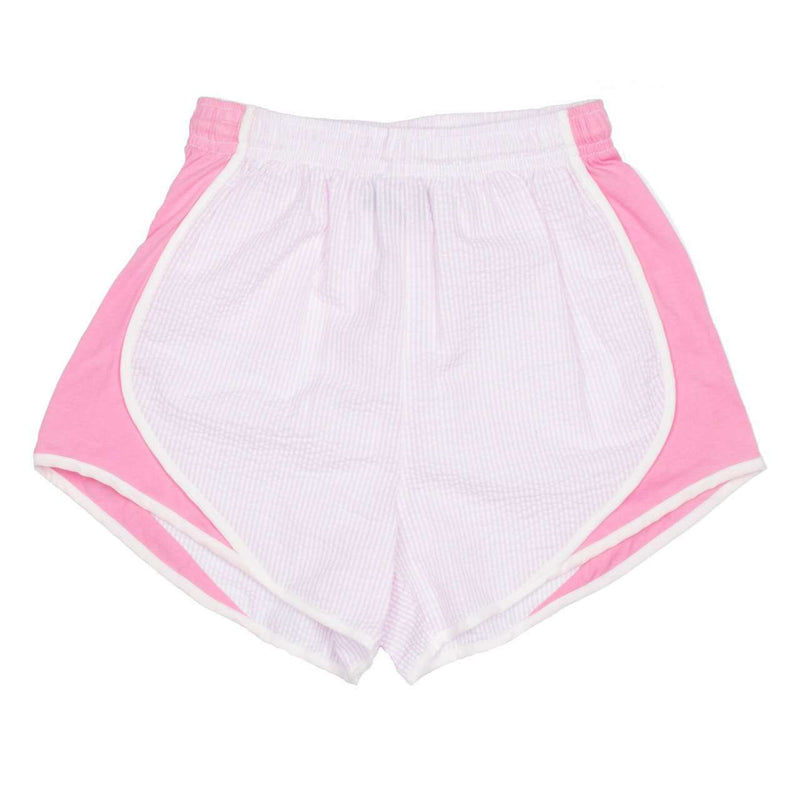 Shorties Shorts in Pink Seersucker by Lauren James - Country Club Prep