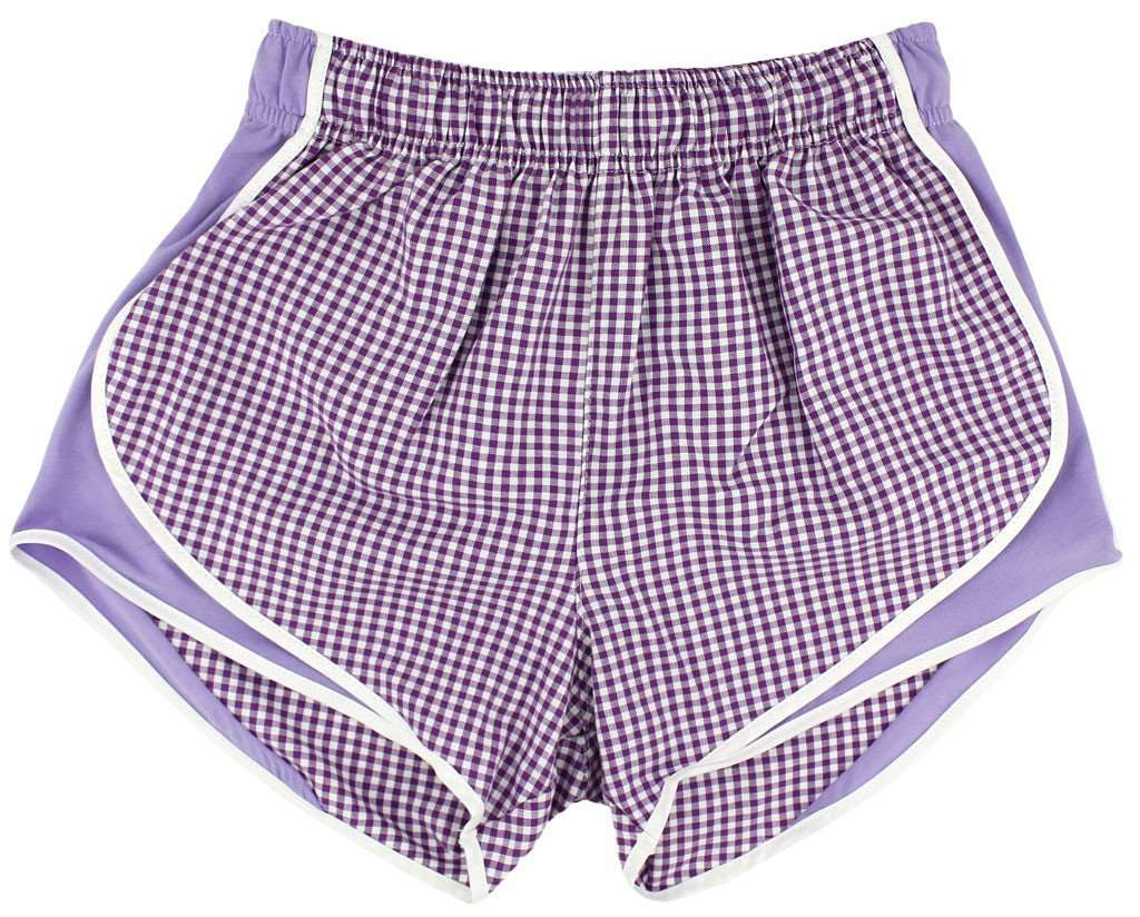 Shorties Shorts in Purple Gingham by Lauren James - Country Club Prep
