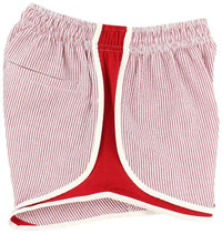Shorties Shorts in Red Seersucker by Lauren James - Country Club Prep