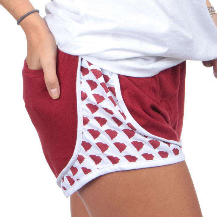 South Carolina Jersey Shorties in Crimson by Lauren James - Country Club Prep