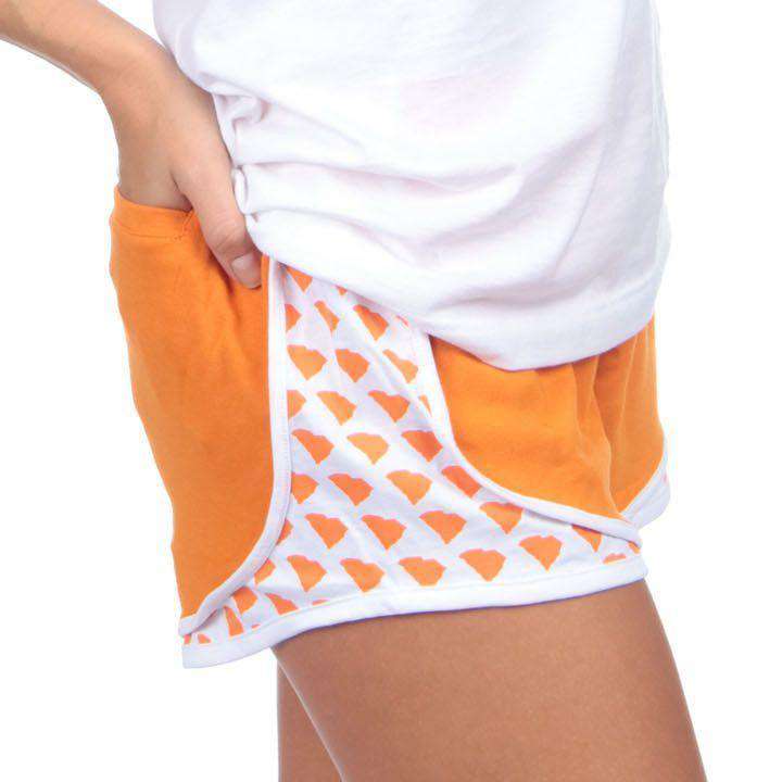 South Carolina Jersey Shorties in Orange by Lauren James - Country Club Prep