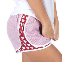 South Carolina Seersucker Shorties in Crimson by Lauren James - Country Club Prep