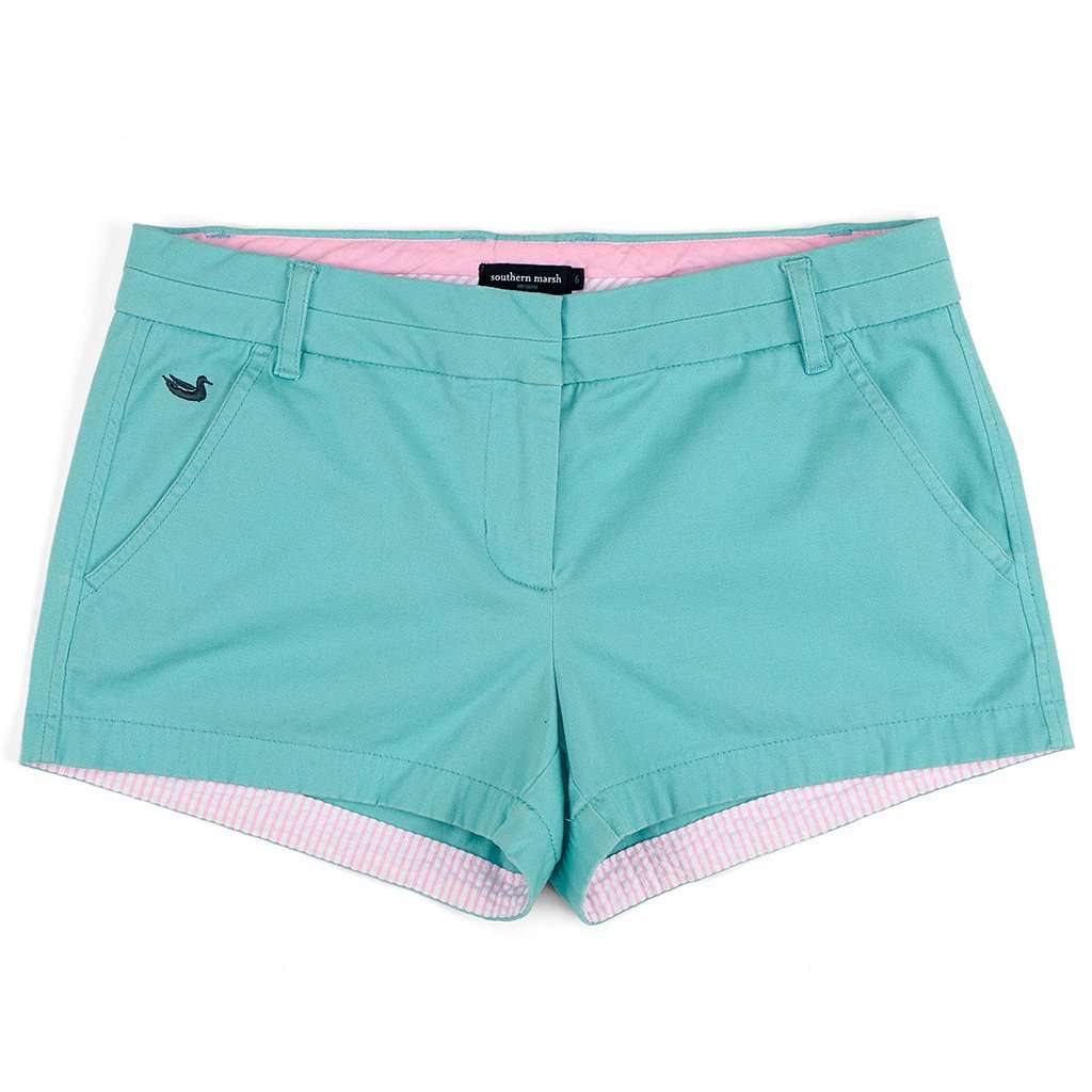 The Brighton Chino Short in Antigua Blue by Southern Marsh - Country Club Prep