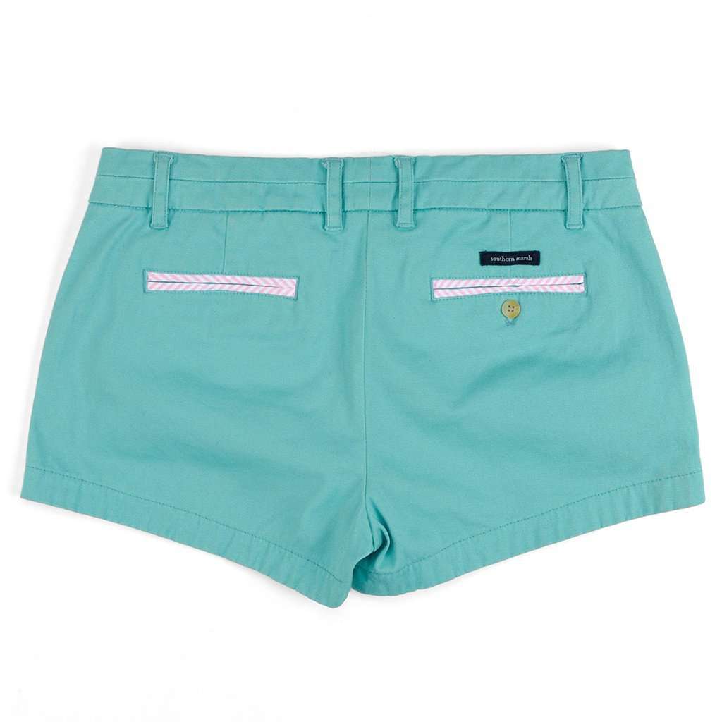 The Brighton Chino Short in Antigua Blue by Southern Marsh - Country Club Prep