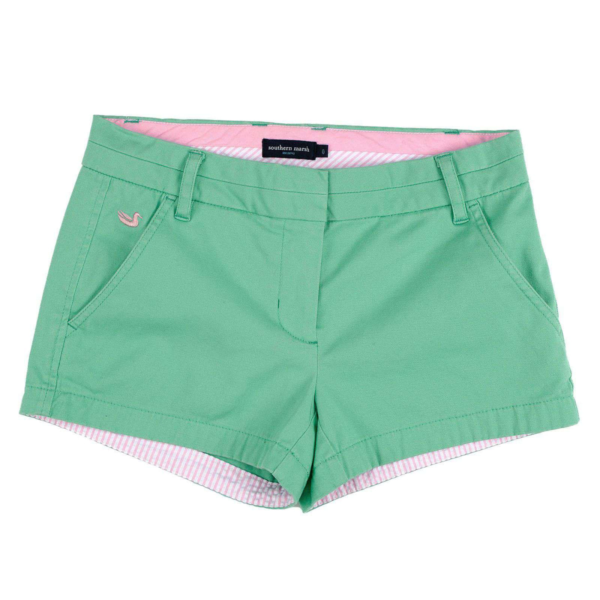 The Brighton Chino Short in Bimini Green by Southern Marsh - Country Club Prep