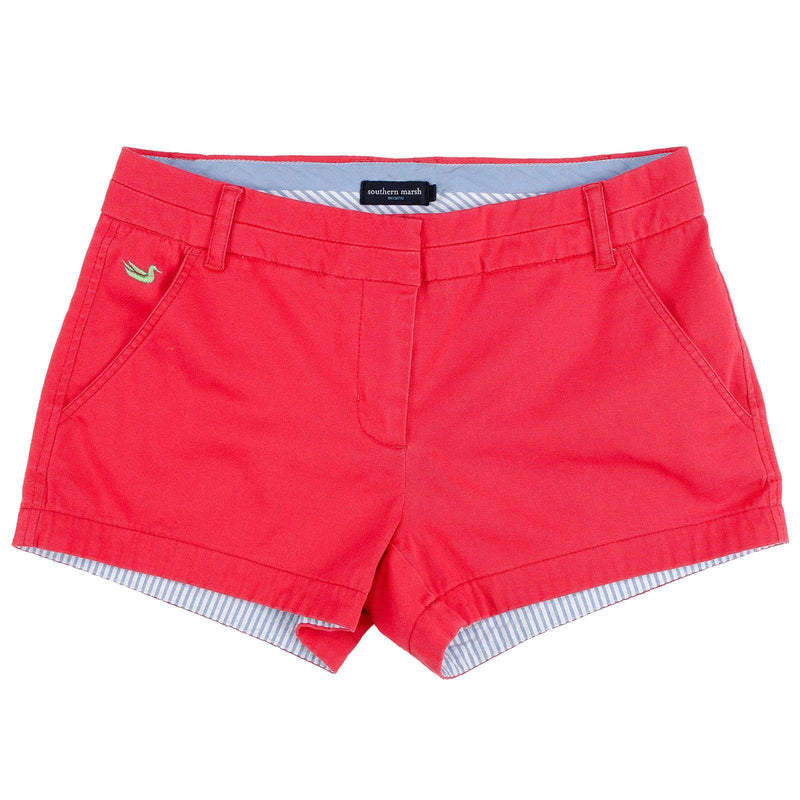 The Brighton Chino Short in Strawberry Fizz by Southern Marsh - Country Club Prep