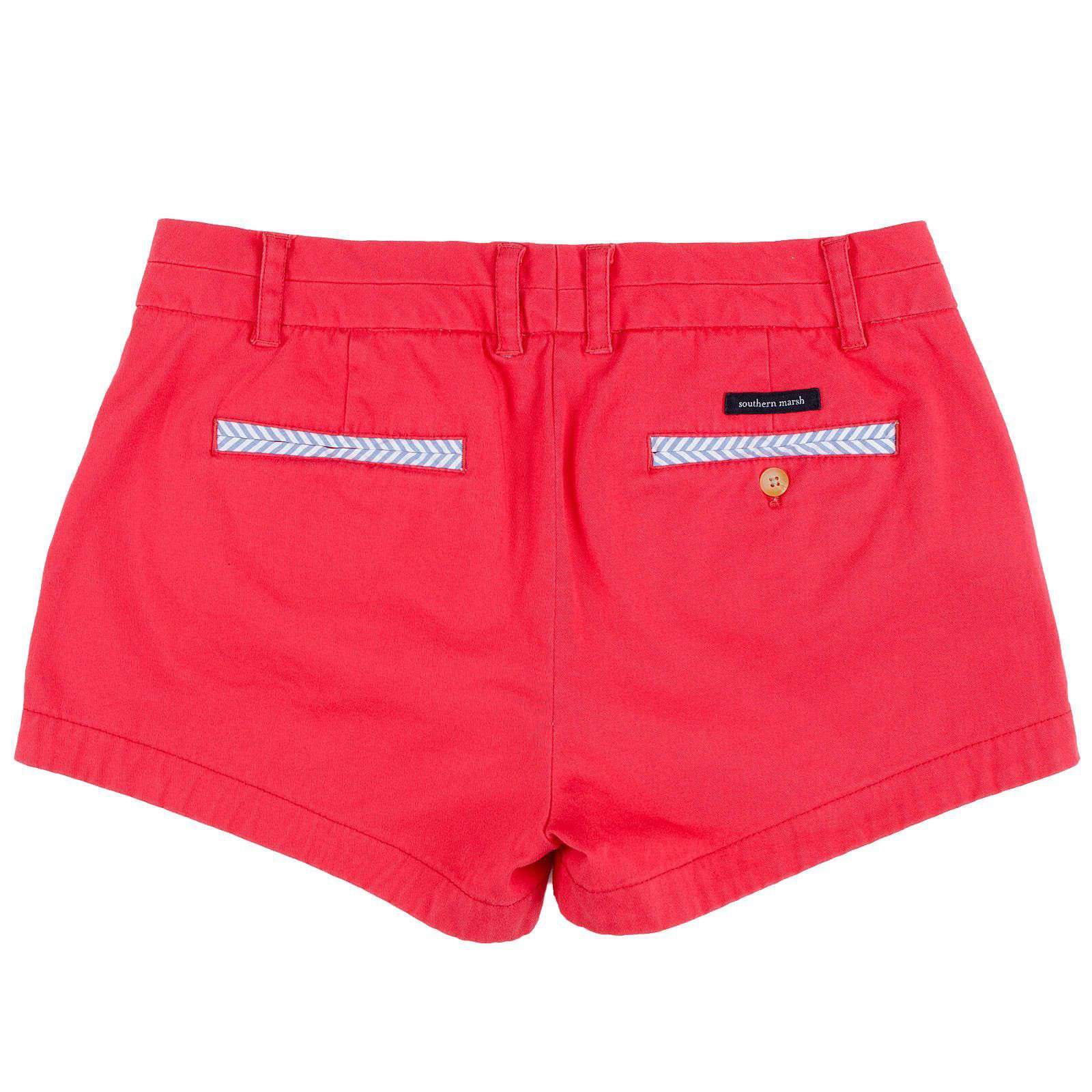 The Brighton Chino Short in Strawberry Fizz by Southern Marsh - Country Club Prep