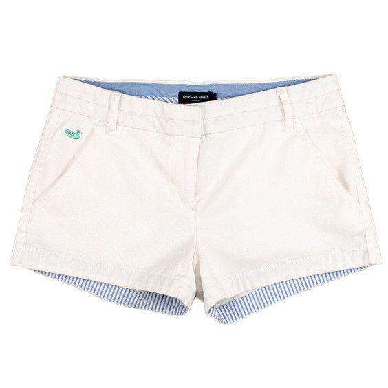 The Brighton Chino Short in White by Southern Marsh - Country Club Prep