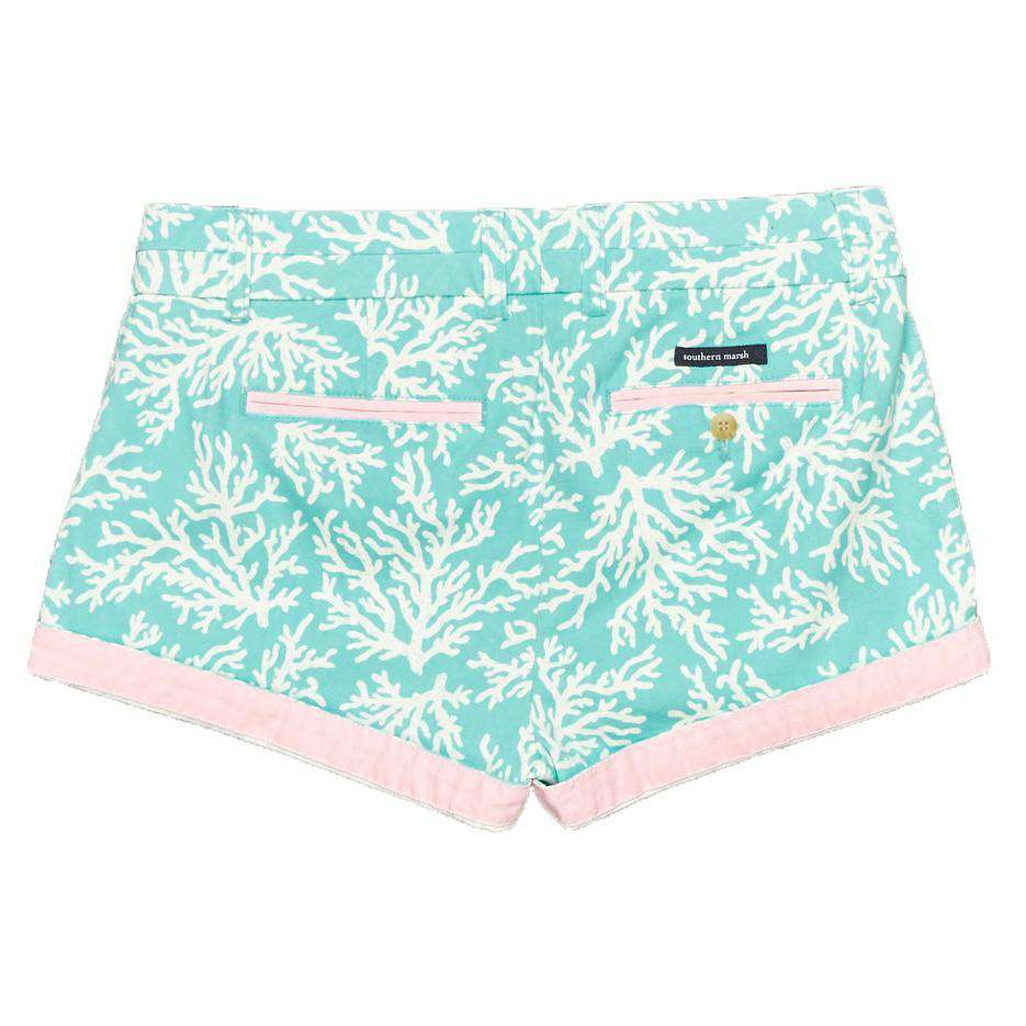 The Brighton Printed Reef Short in Antigua Blue by Southern Marsh - Country Club Prep
