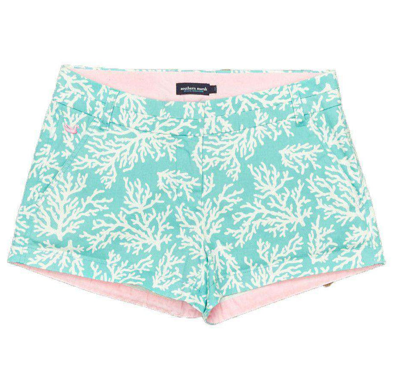 The Brighton Printed Reef Short in Antigua Blue by Southern Marsh - Country Club Prep