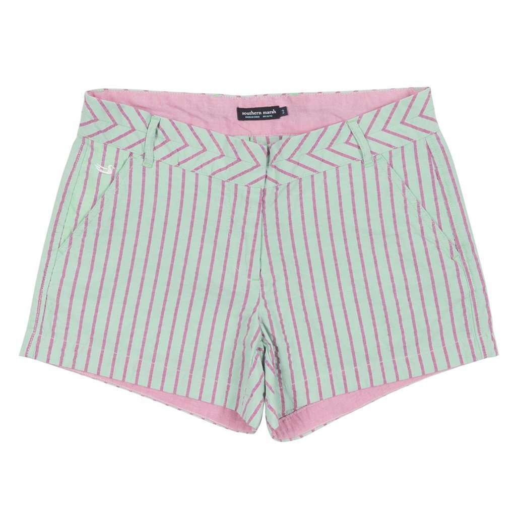 Turner Stripe Brighton Short in Mint by Southern Marsh - Country Club Prep