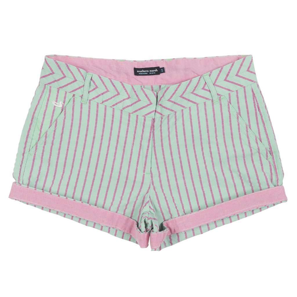 Turner Stripe Brighton Short in Mint by Southern Marsh - Country Club Prep