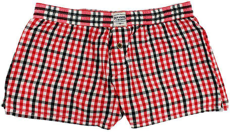 Women's Boxers in Red and Black by Olde School Brand - Country Club Prep