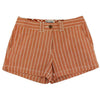 Women's Shorts in White and Burnt Orange Oxford Stripe by Olde School Brand - Country Club Prep