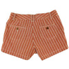 Women's Shorts in White and Burnt Orange Oxford Stripe by Olde School Brand - Country Club Prep
